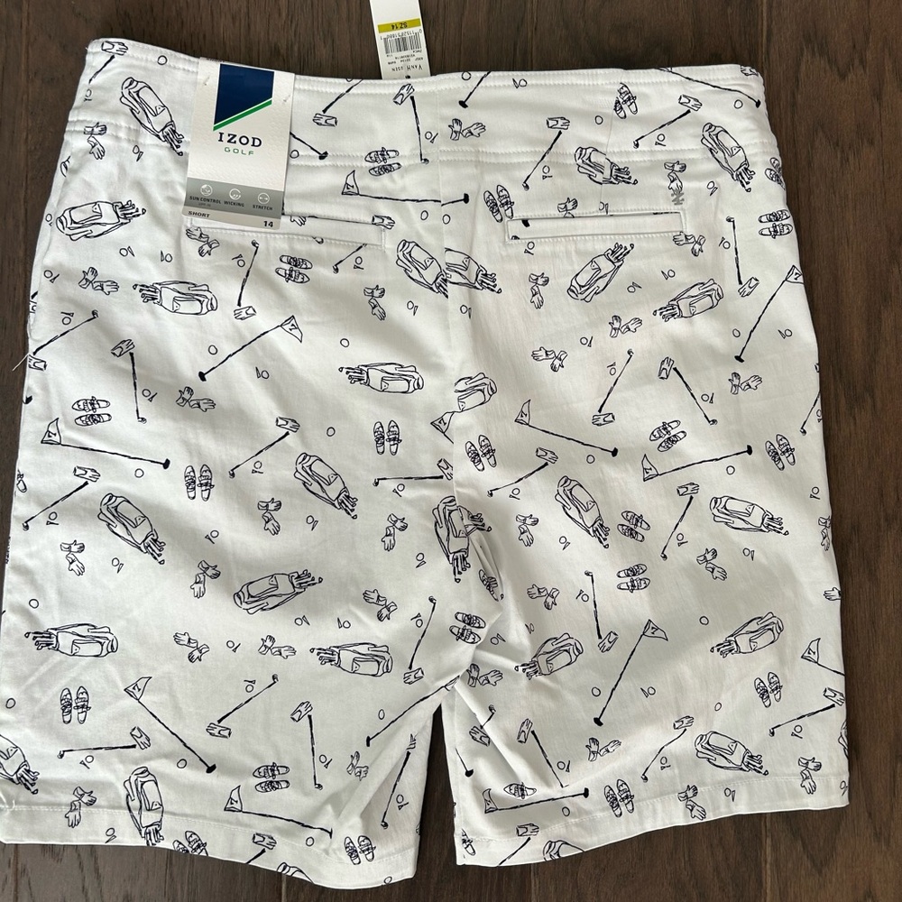Izod Golf Stretch Chino Graphic Active Performance Shorts NWT - Picture 3 of 13